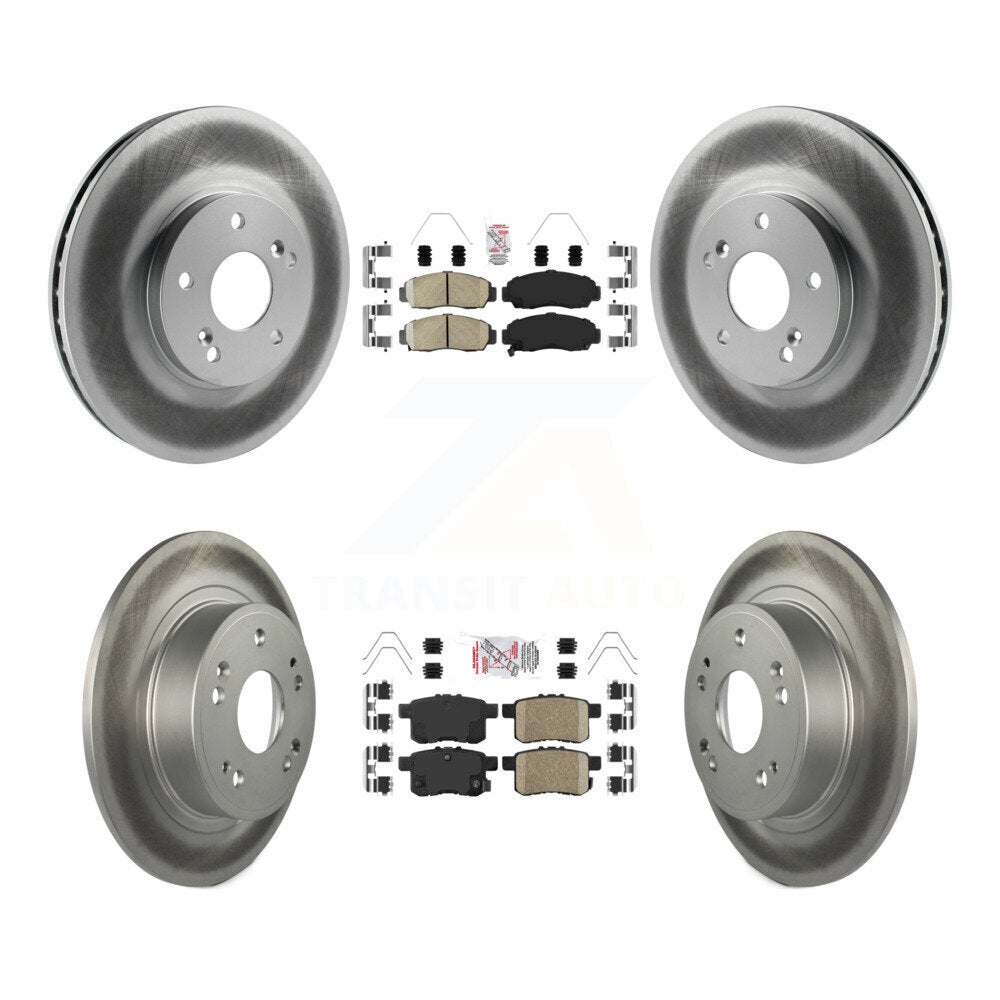 Front Rear Ceramic Pads And Coated Disc Brake Rotors Kit For Honda Accord Acura TSX KGA-101741