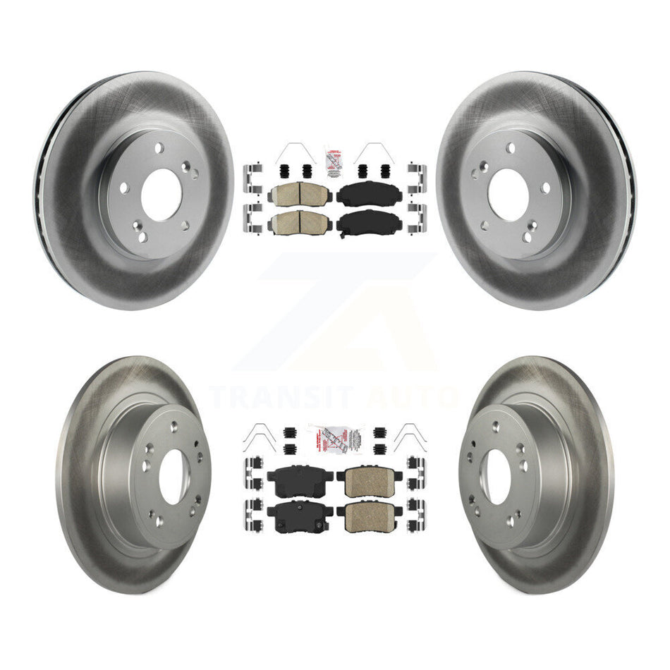 Front Rear Ceramic Pads And Coated Disc Brake Rotors Kit For Honda Accord Acura TSX KGA-101741