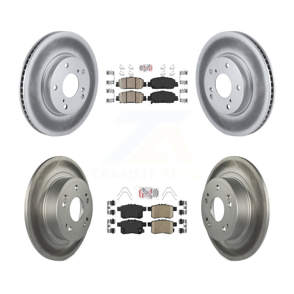 Front Rear Ceramic Pads And Coated Disc Brake Rotors Kit For 2017 Honda Accord LX-S KGA-101763