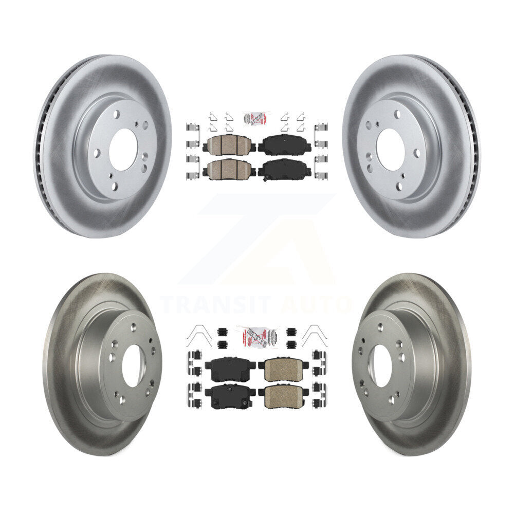 Front Rear Ceramic Pads And Coated Disc Brake Rotors Kit For 2017 Honda Accord LX-S KGA-101764