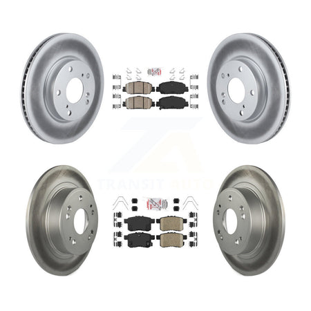 Front Rear Ceramic Pads And Coated Disc Brake Rotors Kit For 2017 Honda Accord LX-S KGA-101764