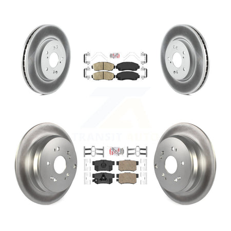 Front Rear Ceramic Pads And Coated Disc Brake Rotors Kit For Honda CR-V Acura RDX KGA-101769