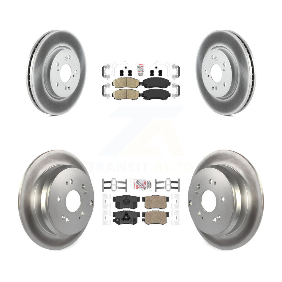 Front Rear Ceramic Pads And Coated Disc Brake Rotors Kit For Honda CR-V Acura RDX KGA-101770