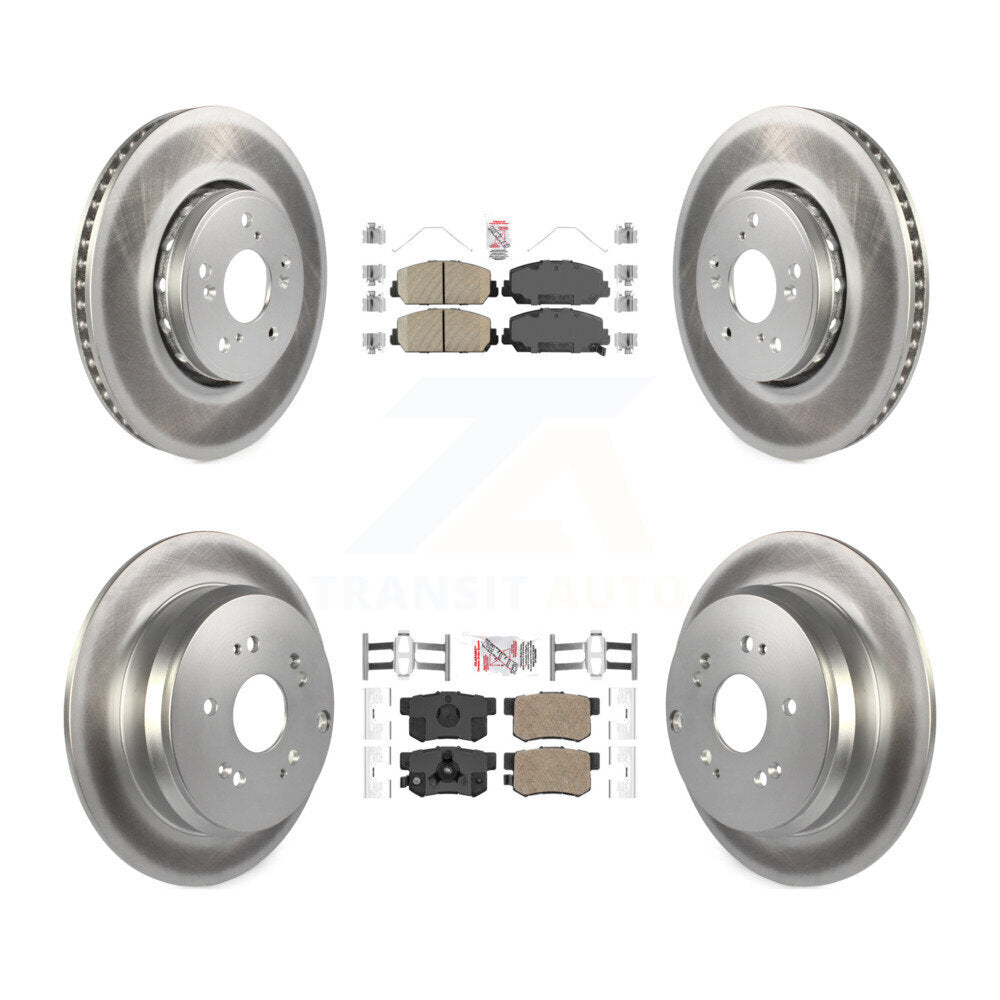 Front Rear Ceramic Pads And Coated Disc Brake Rotors Kit For 2013-2018 Acura RDX KGA-101779