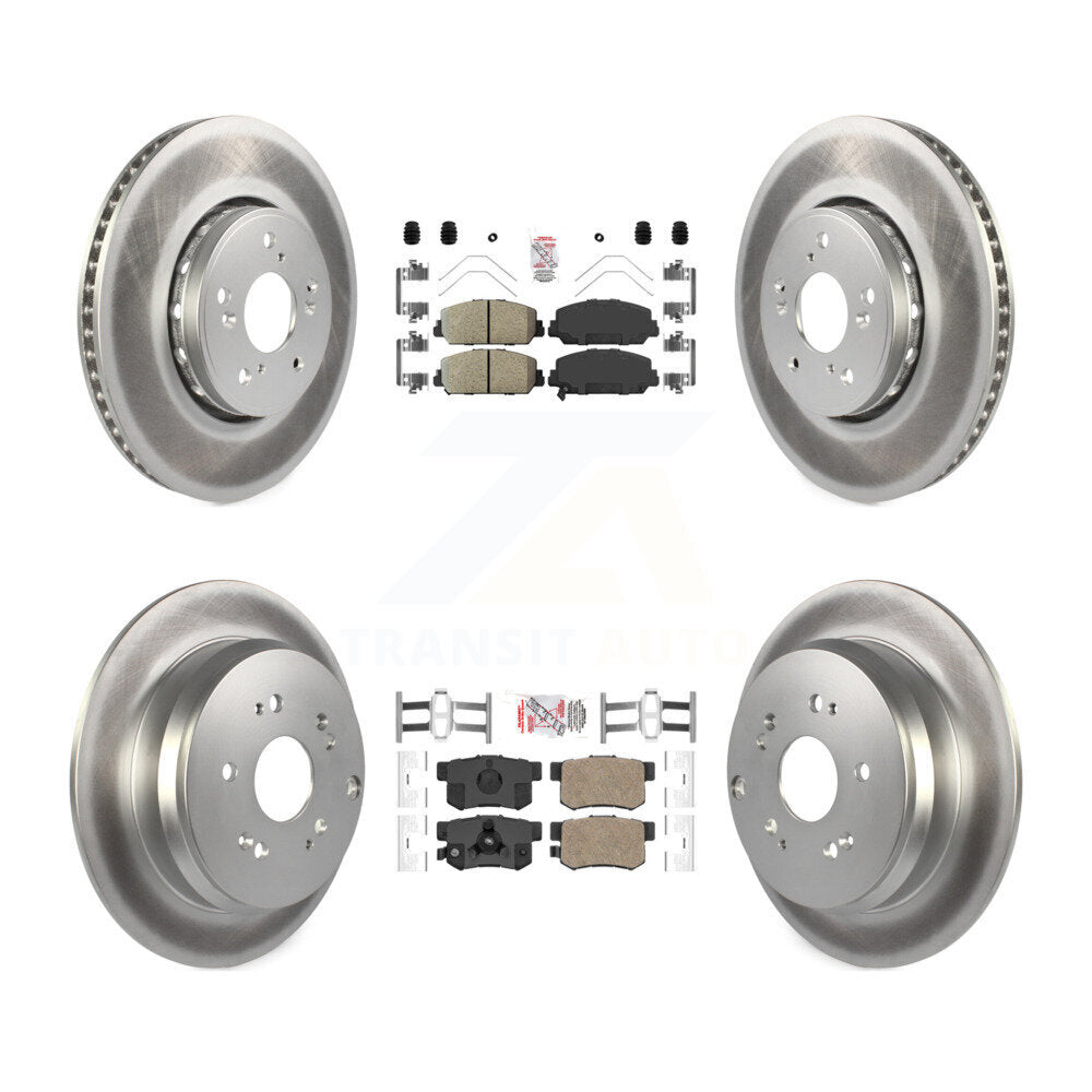 Front Rear Ceramic Pads And Coated Disc Brake Rotors Kit For 2013-2018 Acura RDX KGA-101780