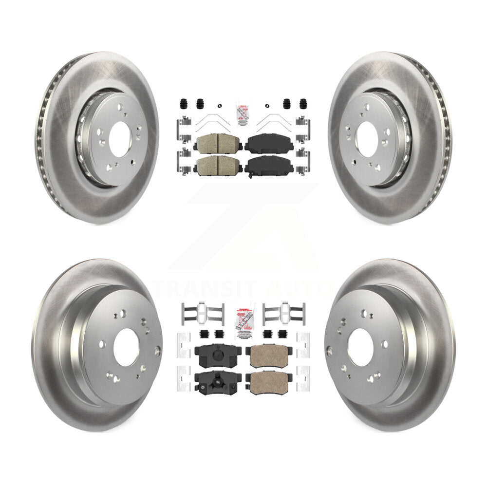 Front Rear Ceramic Pads And Coated Disc Brake Rotors Kit For 2013-2018 Acura RDX KGA-101782