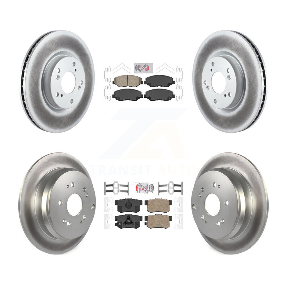 Front Rear Ceramic Pads And Coated Disc Brake Rotors Kit For 2005-2006 Honda CR-V KGA-101783