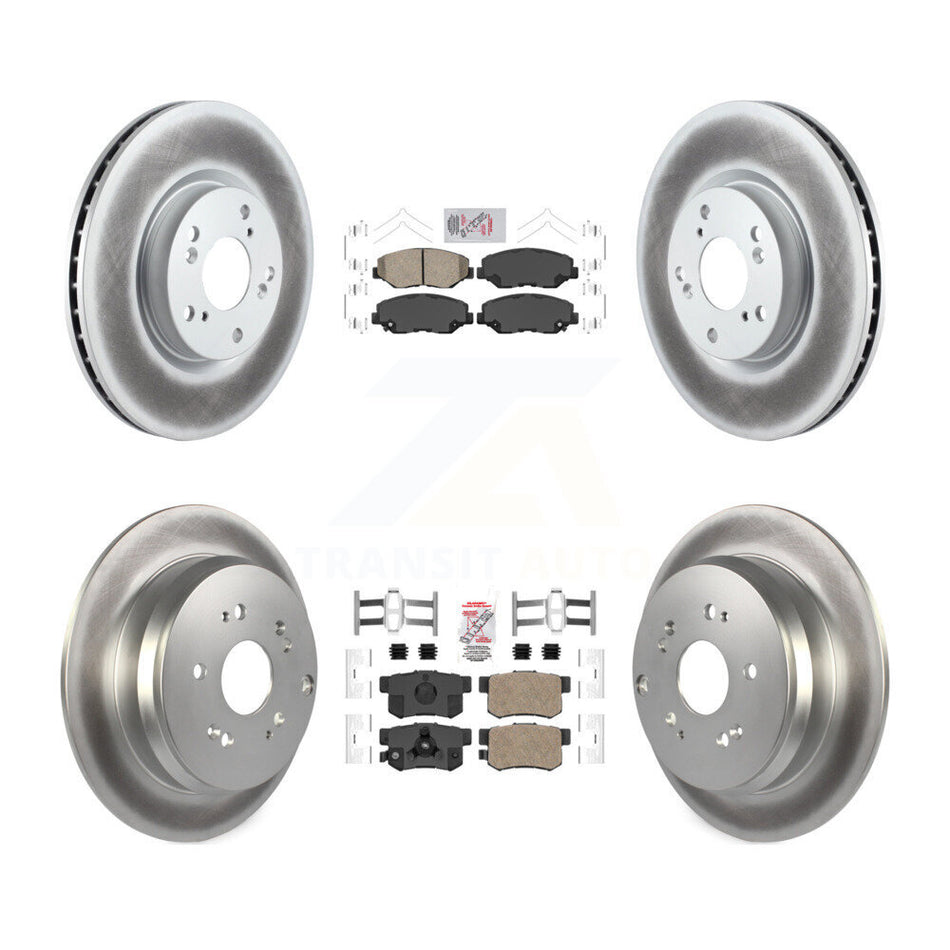 Front Rear Ceramic Pads And Coated Disc Brake Rotors Kit For 2005-2006 Honda CR-V KGA-101785