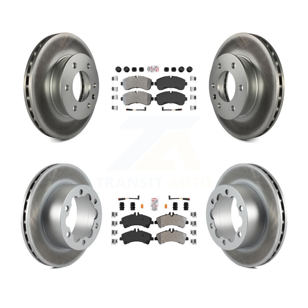 Front Rear Semi-Metallic Pad Coated Brake Rotor Kit For Sprinter 3500 Mercedes-Benz Dodge KGA-101787