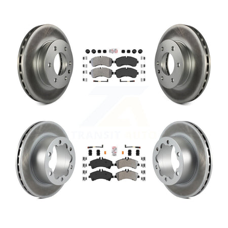 Front Rear Semi-Metallic Pad Coated Brake Rotor Kit For Sprinter 3500 Mercedes-Benz Dodge KGA-101787