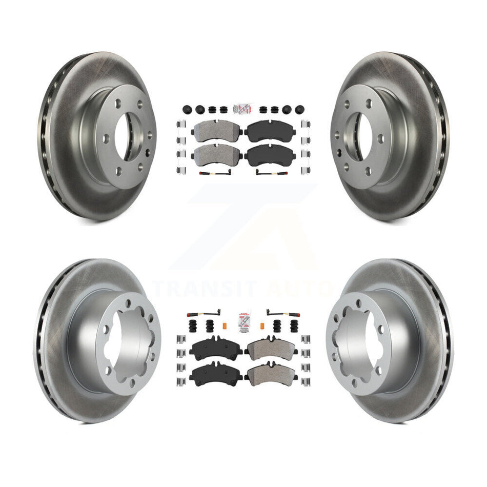 Front Rear Semi-Metallic Pad Coated Brake Rotor Kit For Sprinter 3500 Mercedes-Benz Dodge KGA-101787