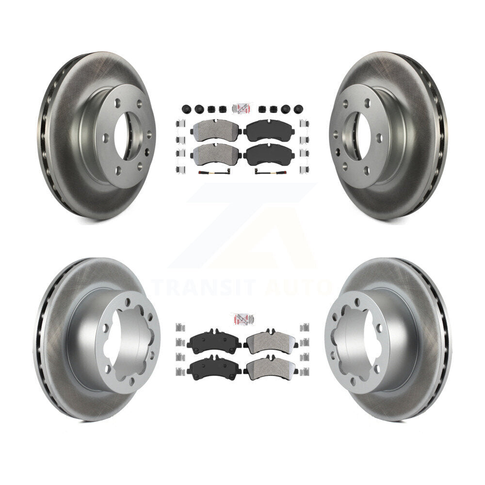 Front Rear Semi-Metallic Pad Coated Brake Rotor Kit For Sprinter 3500 Mercedes-Benz Dodge KGA-101790