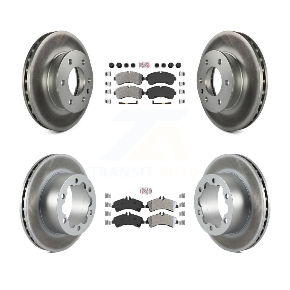 Front Rear Semi-Metallic Pad Coated Brake Rotor Kit For Sprinter 3500 Mercedes-Benz Dodge KGA-101790