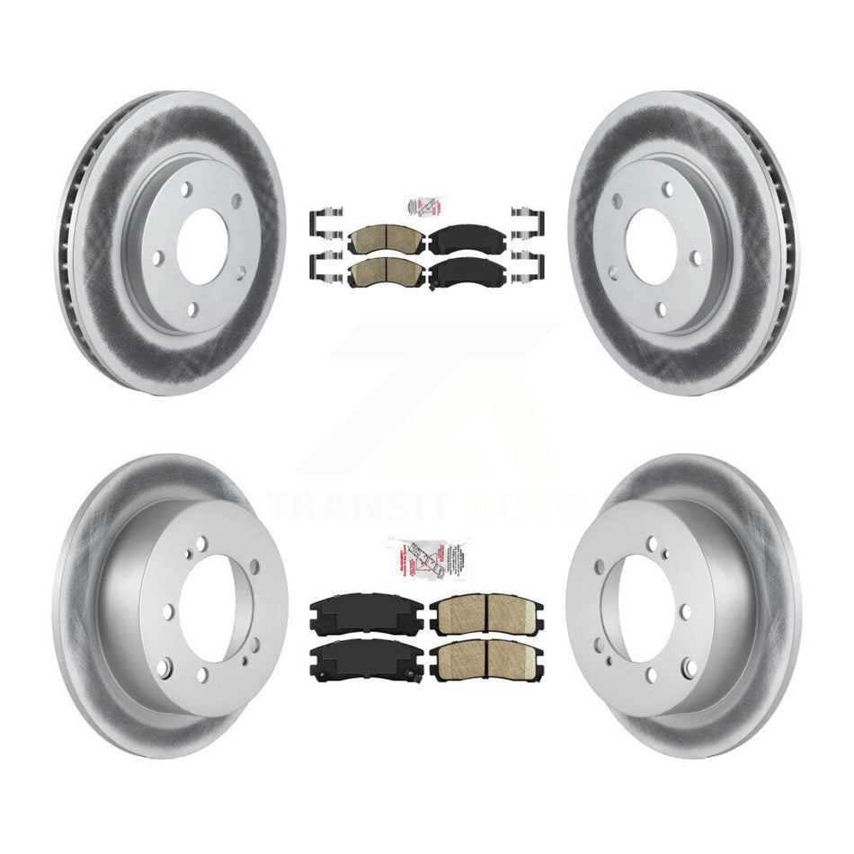 Front Rear Ceramic Pads And Coated Disc Brake Rotors Kit For 2000 Mitsubishi Eclipse 3.0L KGA-101797