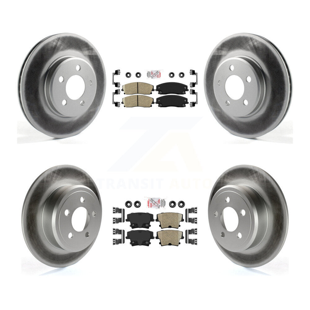 Front Rear Ceramic Pad & Coated Brake Rotor Kit For Dodge Charger Chrysler 300 Challenger KGA-101800