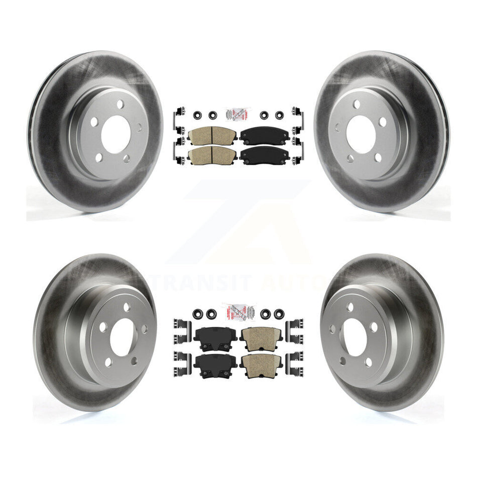 Front Rear Ceramic Pad & Coated Brake Rotor Kit For Dodge Charger Chrysler 300 Challenger KGA-101800