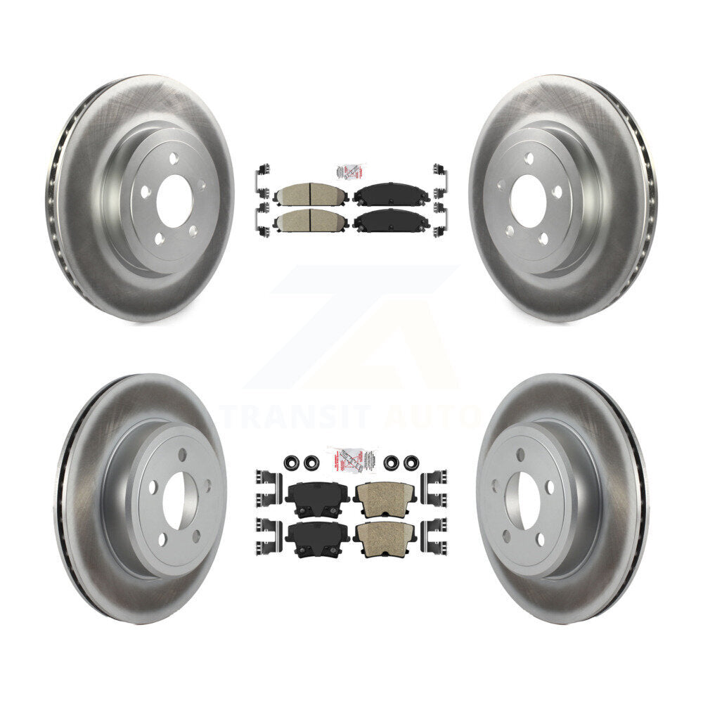 Front Rear Ceramic Pad & Coated Brake Rotor Kit For Dodge Charger Chrysler 300 Challenger KGA-101803