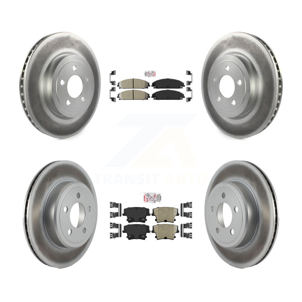 Front Rear Ceramic Pad & Coated Brake Rotor Kit For Dodge Charger Chrysler 300 Challenger KGA-101808