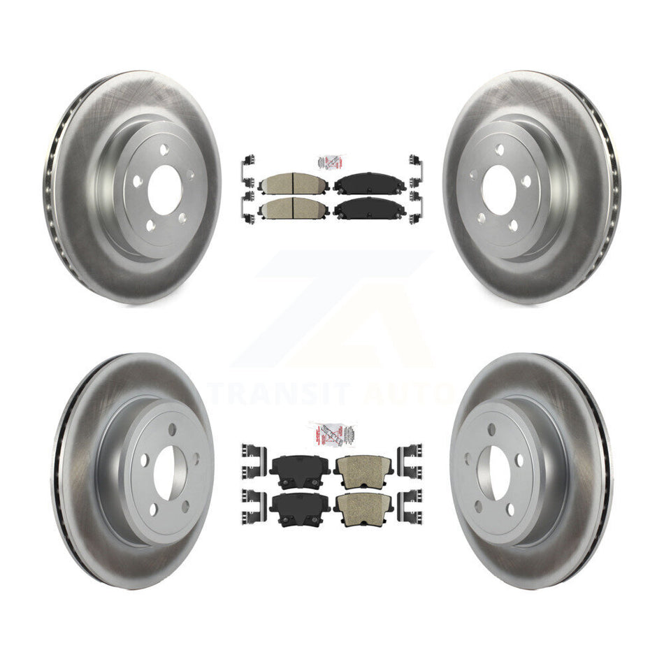 Front Rear Ceramic Pad & Coated Brake Rotor Kit For Dodge Charger Chrysler 300 Challenger KGA-101808