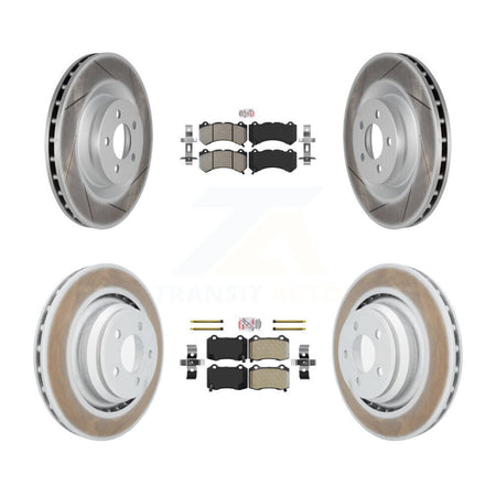 Front Rear Semi-Metallic Pad And Coated Disc Brake Rotor Kit For Dodge Challenger Charger KGA-101814