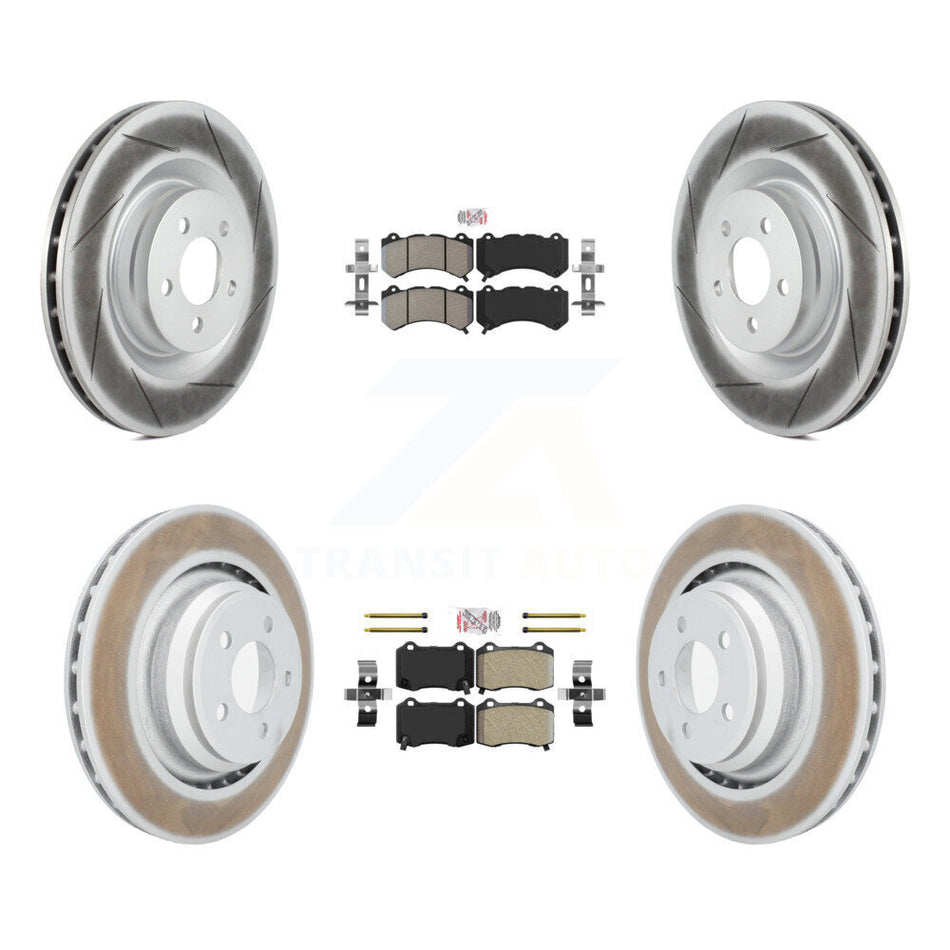 Front Rear Semi-Metallic Pad And Coated Disc Brake Rotor Kit For Dodge Challenger Charger KGA-101816