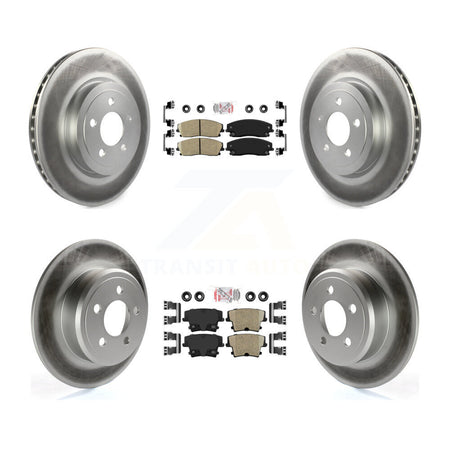Front Rear Ceramic Pad & Coated Brake Rotor Kit For 2015-2018 Dodge Charger RWD with 3.6L KGA-101818
