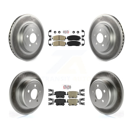 Front Rear Ceramic Pad & Coated Brake Rotor Kit For 2015-2018 Dodge Charger RWD with 3.6L KGA-101820