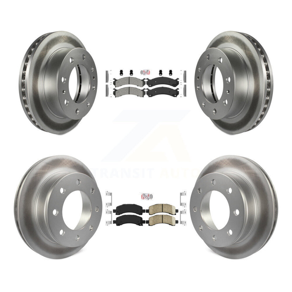 Front Semi-Metallic Rear Ceramic Pad Coated Brake Rotor Kit For GMC Savana 2500 Chevrolet KGA-101851