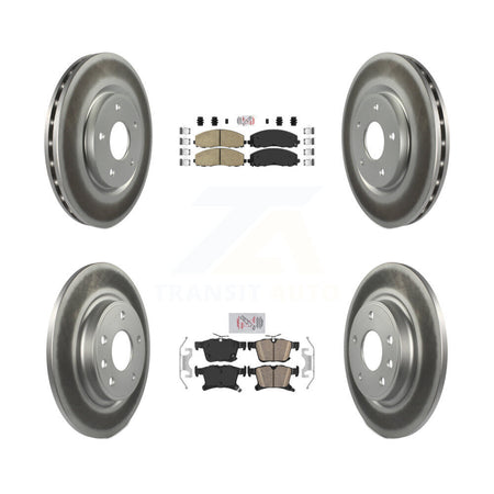 Front Rear Ceramic Pad Coated Brake Rotor Kit For Chrysler Pacifica Grand Caravan Voyager KGA-101855