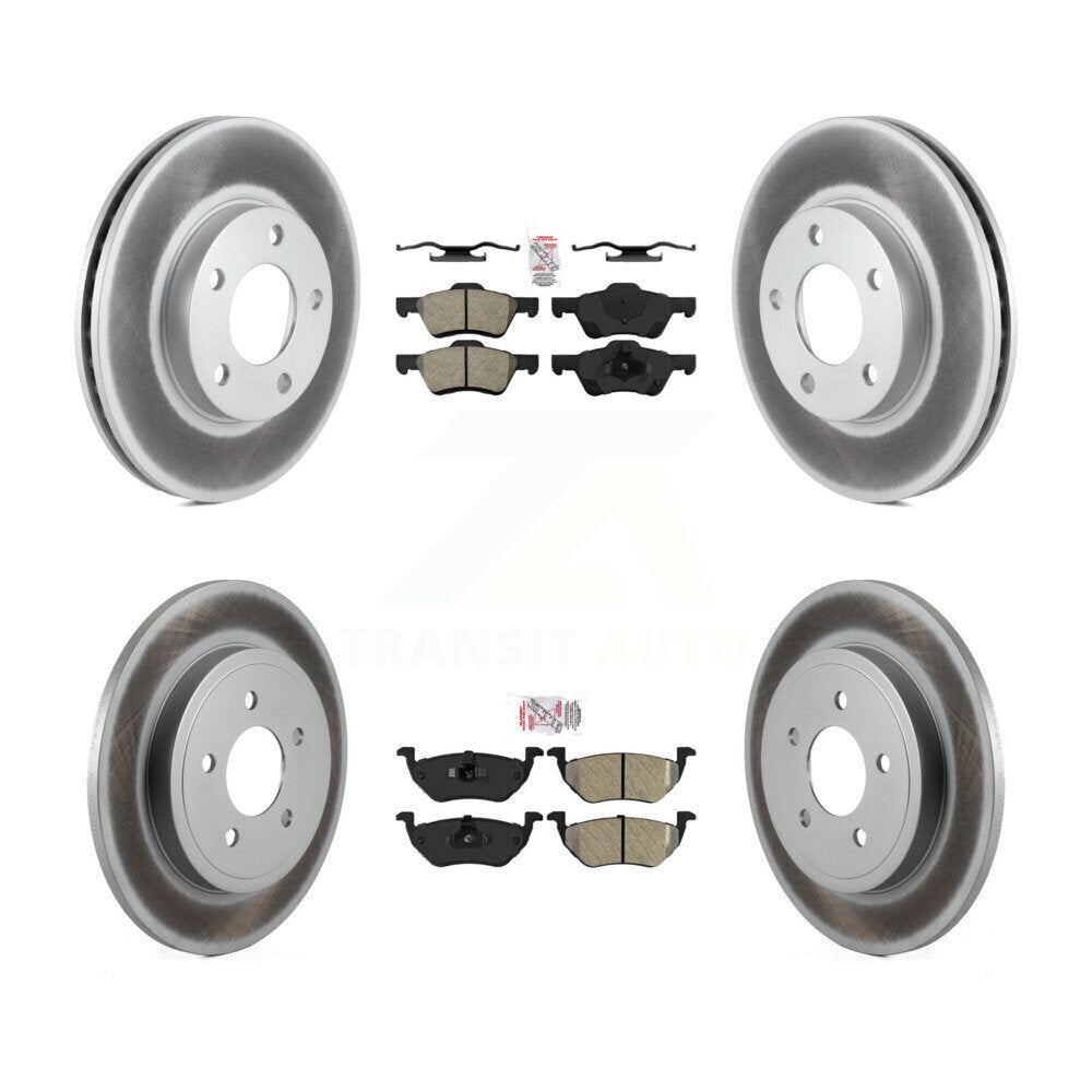 Front Rear Semi-Metallic Pads And Coated Disc Brake Rotors Kit For Mercury Mariner KGA-101858