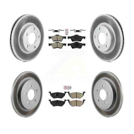 Front Rear Semi-Metallic Pads And Coated Disc Brake Rotors Kit For Mercury Mariner KGA-101858