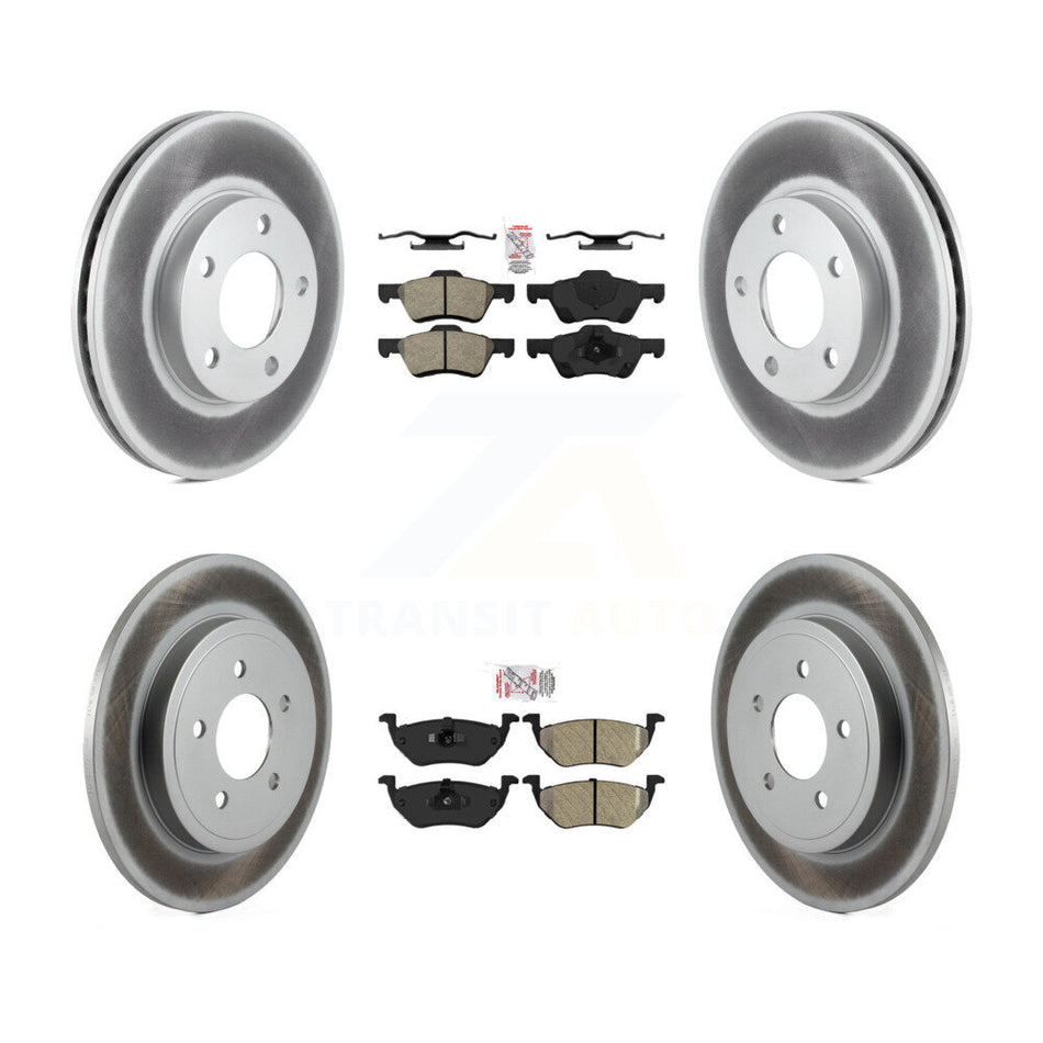 Front Rear Semi-Metallic Pads And Coated Disc Brake Rotors Kit For Mercury Mariner KGA-101858