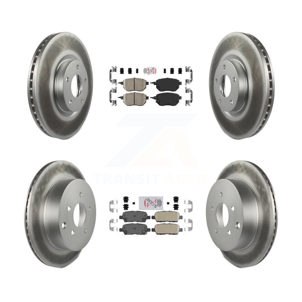 Front Rear Ceramic Pad & Coated Disc Brake Rotor Kit For Nissan Murano INFINITI FX35 FX45 KGA-101868