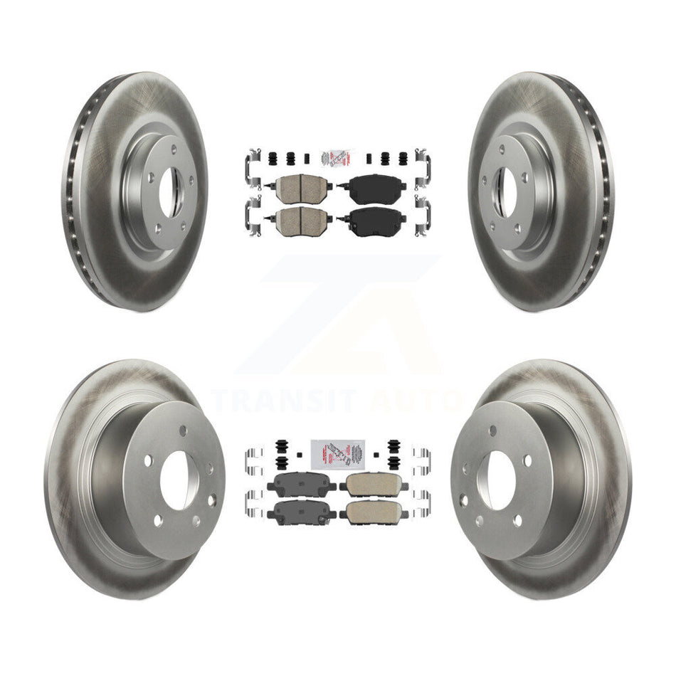 Front Rear Ceramic Pads And Coated Disc Brake Rotors Kit For Nissan Altima Maxima KGA-101876