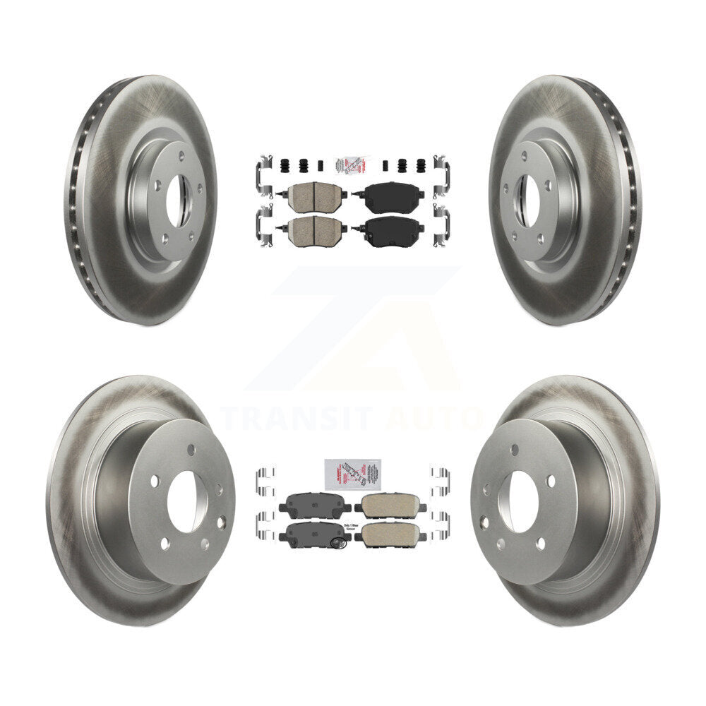 Front Rear Ceramic Pads And Coated Disc Brake Rotors Kit For Nissan Altima Maxima KGA-101878