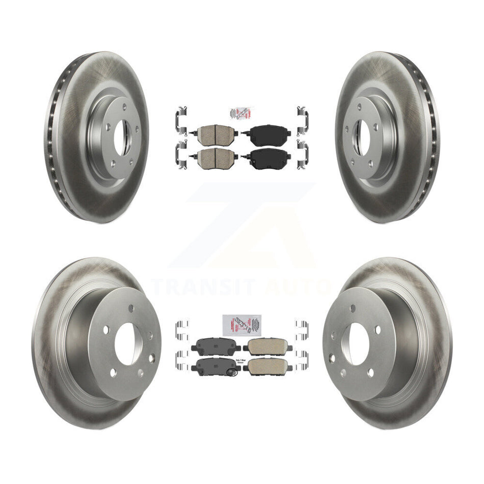 Front Rear Ceramic Pads And Coated Disc Brake Rotors Kit For Nissan Altima Maxima KGA-101879