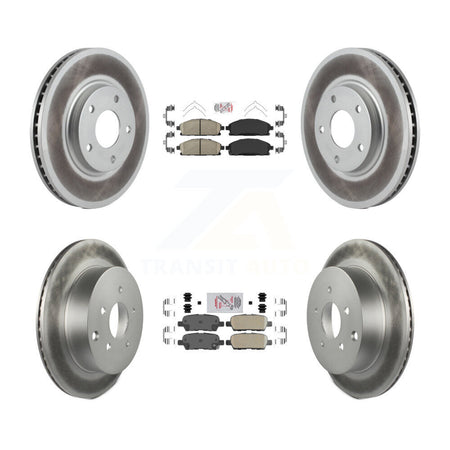 Front Rear Ceramic Pads And Coated Disc Brake Rotors Kit For 2004-2009 Nissan Quest KGA-101880