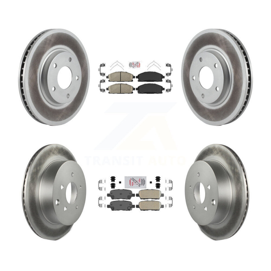 Front Rear Ceramic Pads And Coated Disc Brake Rotors Kit For 2004-2009 Nissan Quest KGA-101880