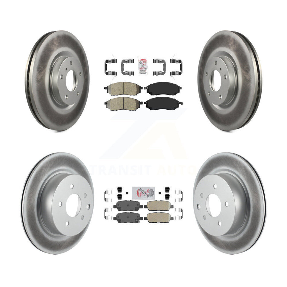 Front Semi-Metallic Rear Ceramic Pad Coat Brake Rotors Kit For INFINITI G37 EX35 G35 QX50 KGA-101886