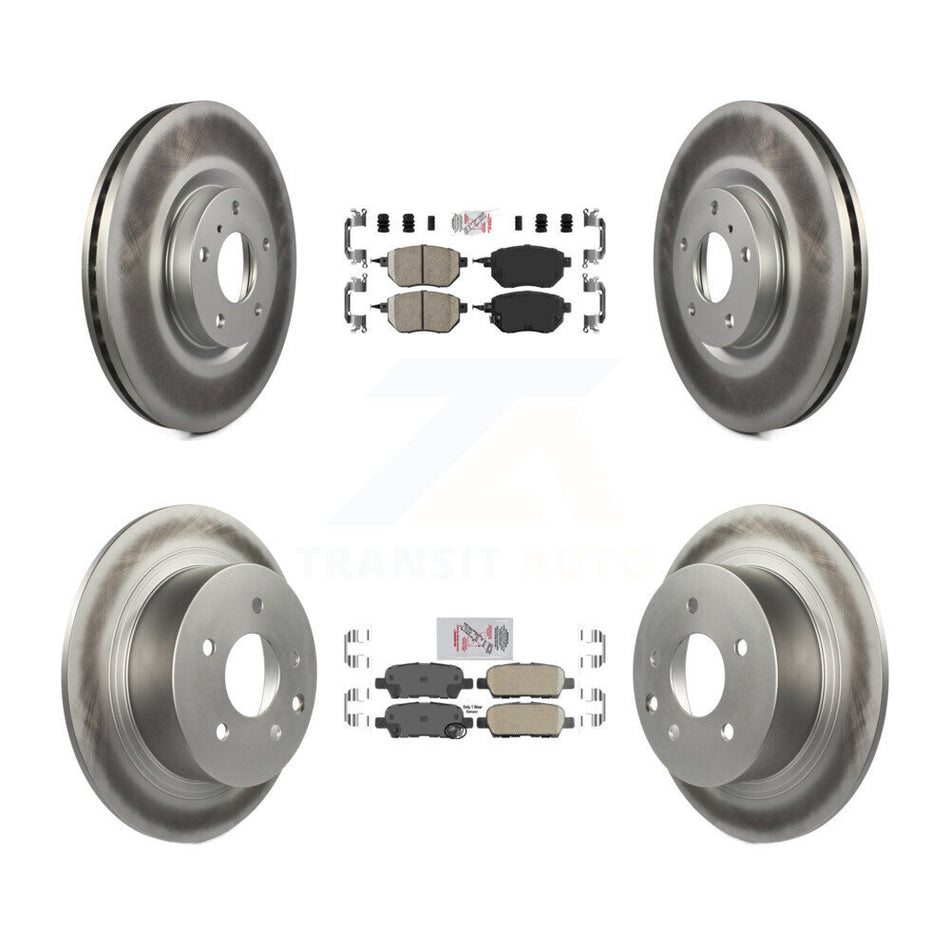 Front Rear Ceramic Pads And Coated Disc Brake Rotors Kit For Nissan Altima Maxima KGA-101894