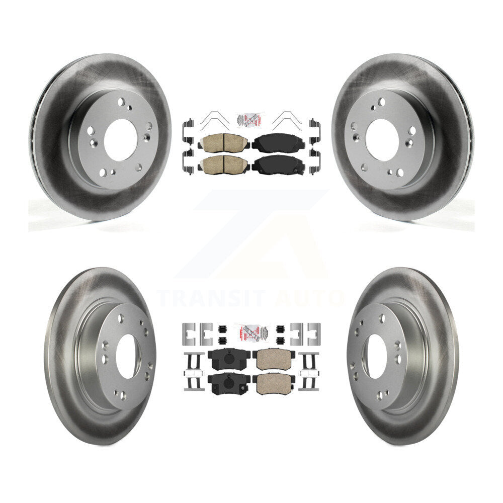 Front Rear Ceramic Pads And Coated Disc Brake Rotors Kit For Honda Civic KGA-101902
