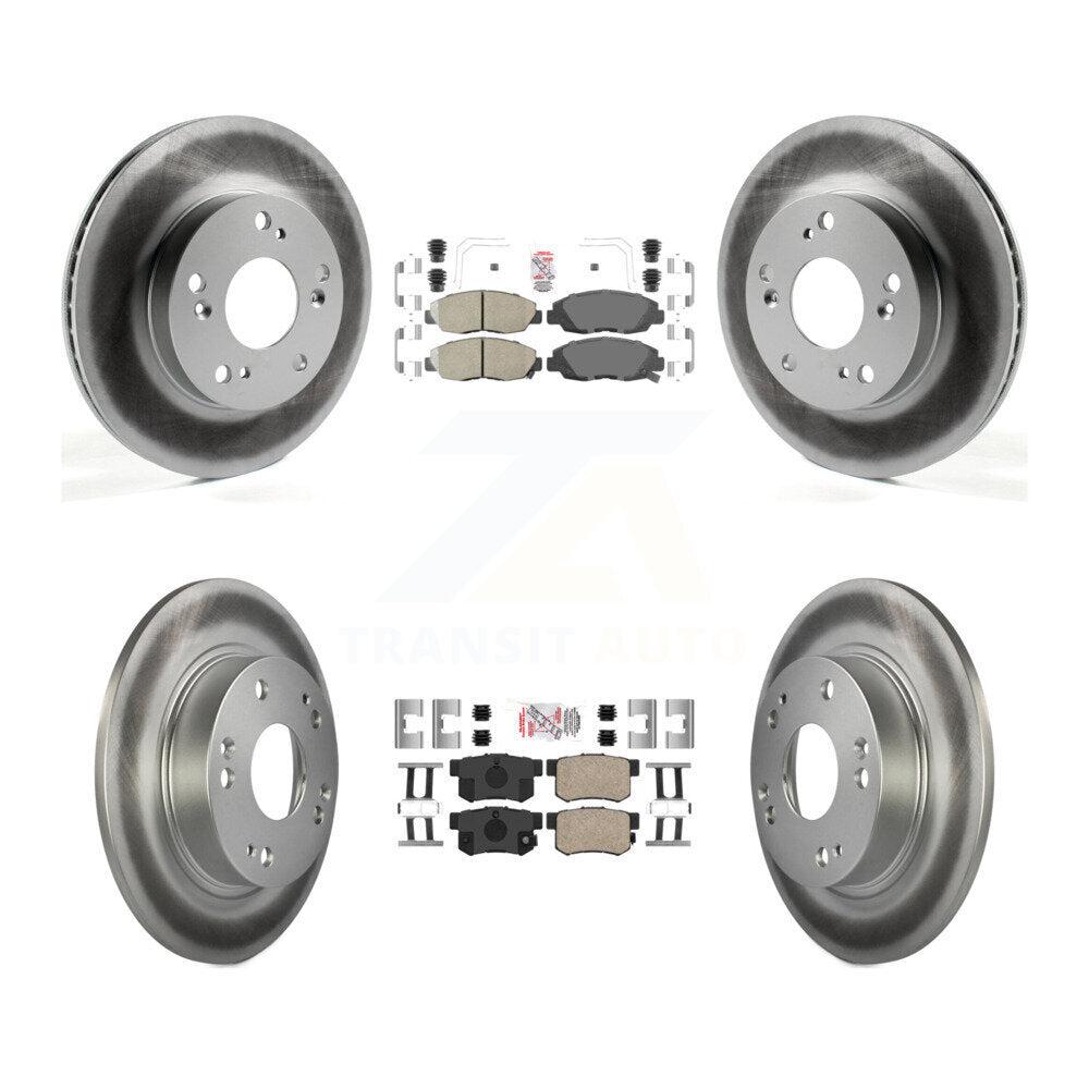 Front Rear Ceramic Pads And Coated Disc Brake Rotors Kit For Honda Civic KGA-101903