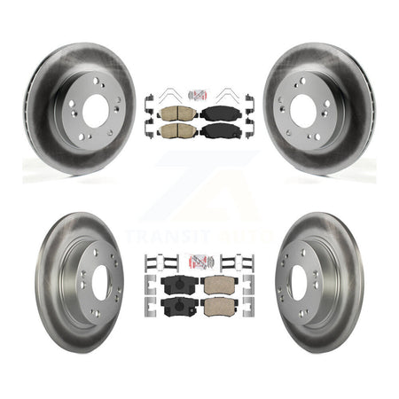 Front Rear Ceramic Pads And Coated Disc Brake Rotors Kit For Honda Civic KGA-101904