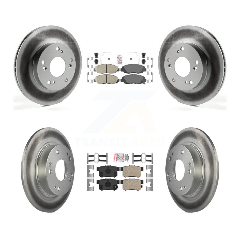 Front Rear Ceramic Pads And Coated Disc Brake Rotors Kit For Honda Civic KGA-101905