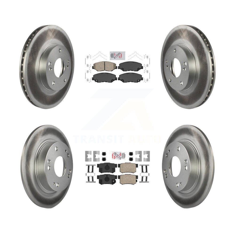 Front Rear Ceramic Pads And Coated Disc Brake Rotors Kit For Honda Civic KGA-101912