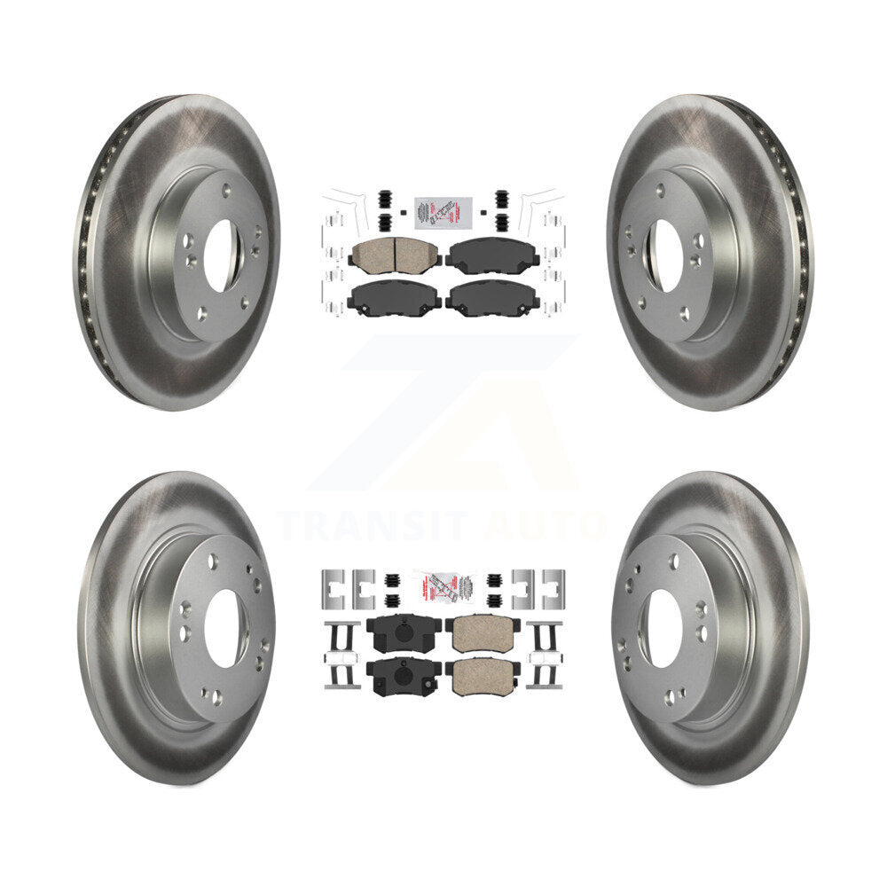 Front Rear Ceramic Pads And Coated Disc Brake Rotors Kit For Honda Civic KGA-101913