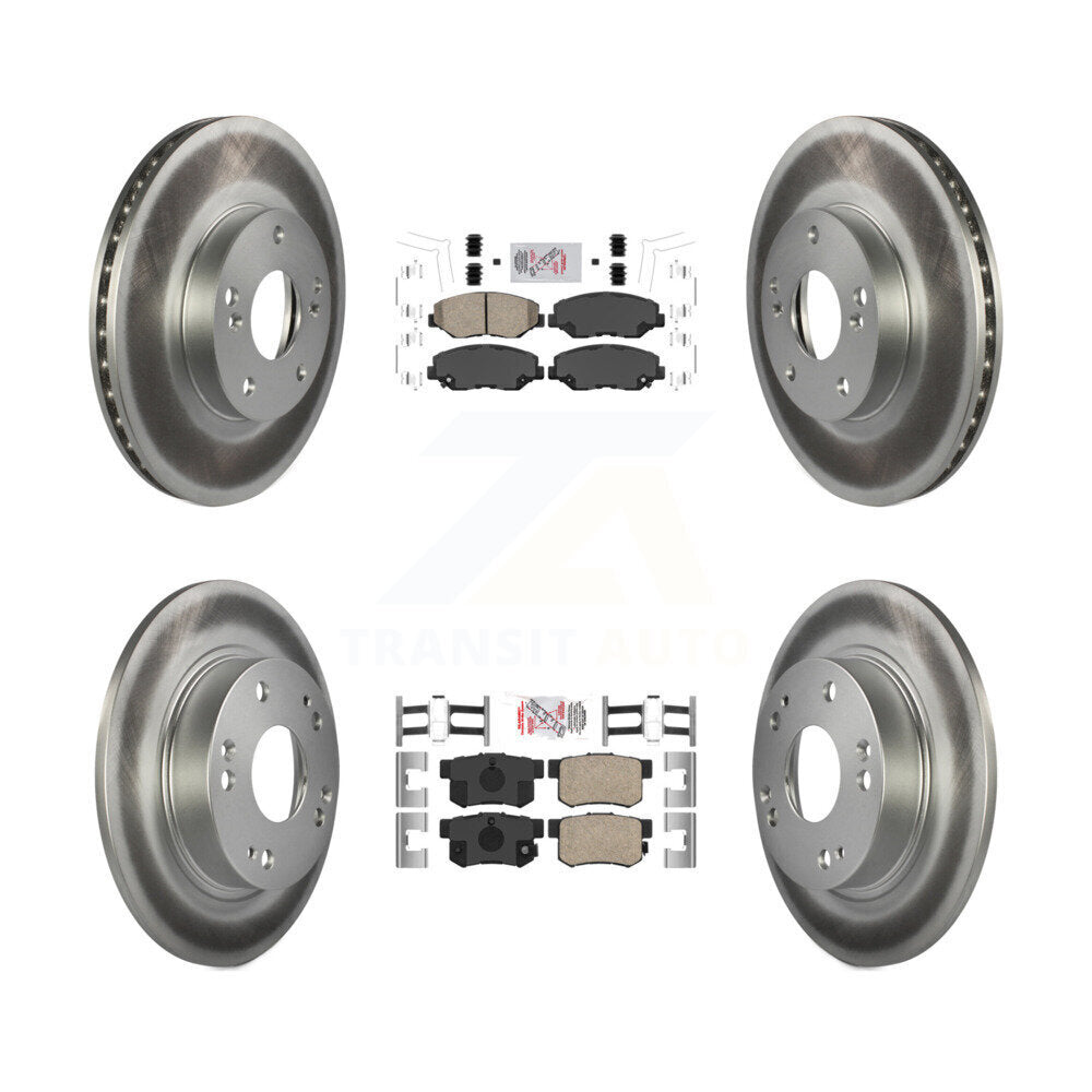 Front Rear Ceramic Pads And Coated Disc Brake Rotors Kit For Honda Civic KGA-101915