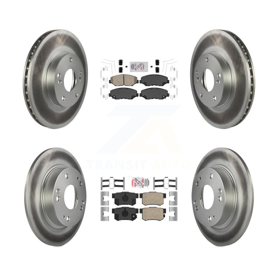 Front Rear Ceramic Pads And Coated Disc Brake Rotors Kit For Honda Civic KGA-101915