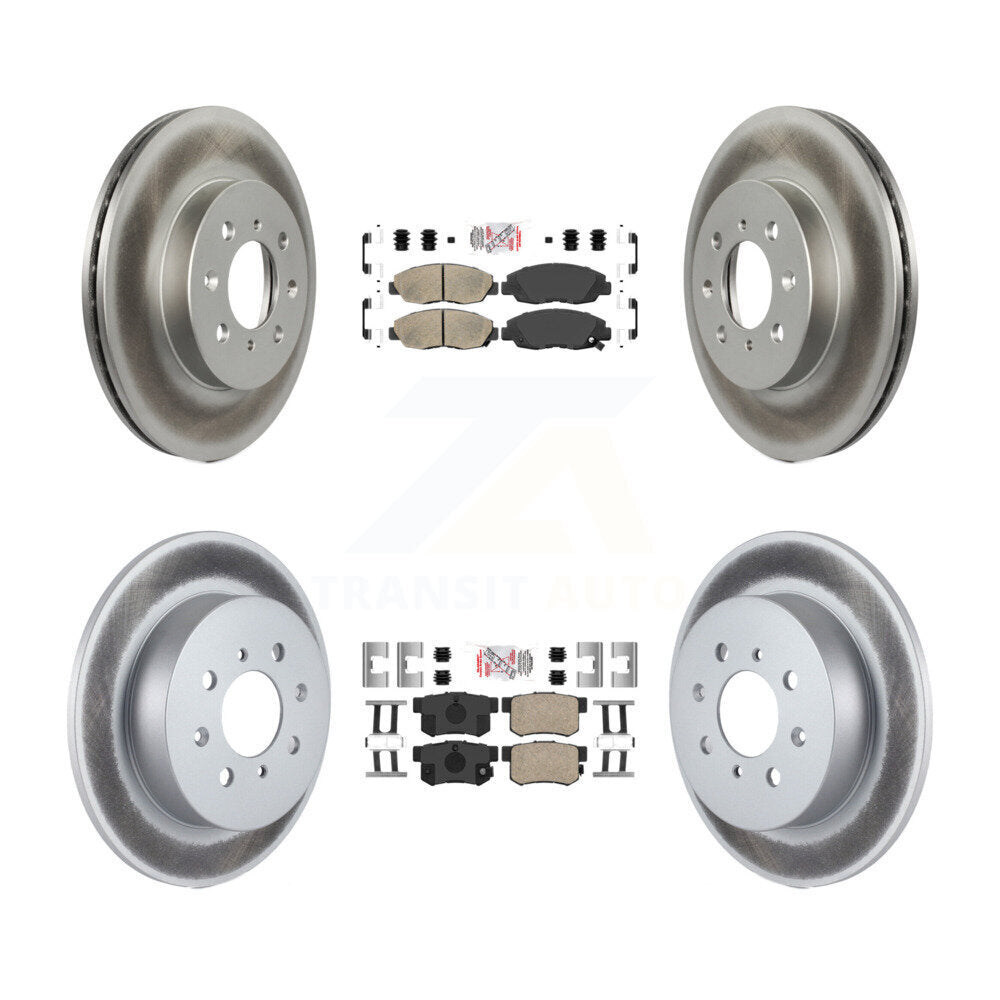 Front Rear Ceramic Pads And Coated Disc Brake Rotors Kit For Honda Civic Acura EL KGA-101916