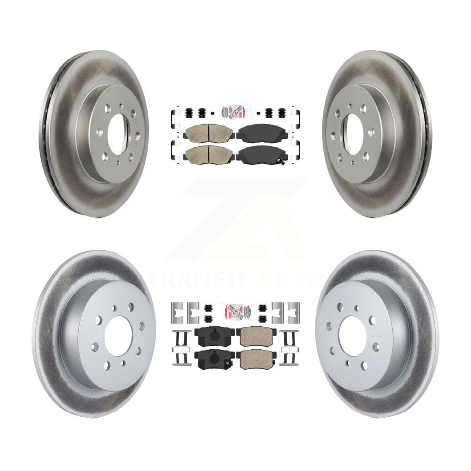 Front Rear Ceramic Pads And Coated Disc Brake Rotors Kit For Honda Civic Acura EL KGA-101916